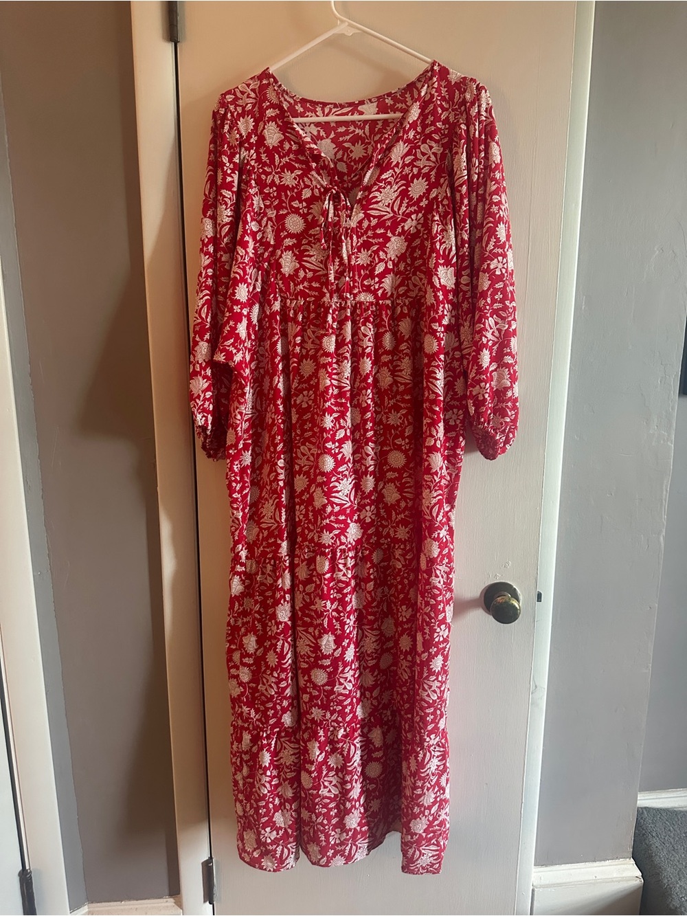 Red Floral Maxi Dress